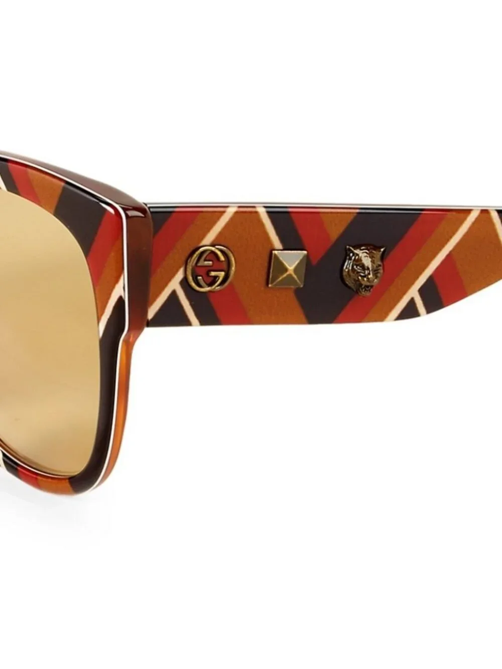 NWT~GUCCI~GG0059S 55MM Red Multi Square Sunglasses